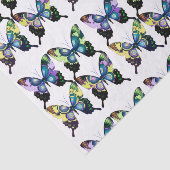 Aqua, Roze en Geel - Elegant Butterflies Tissuepapier (Detail)