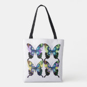 Aqua, Roze en Geel - Elegant Butterflies Tote Bag (Achterkant)