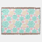 Aqua Roze en Gouden Sneeuwvlokken in de Winter Deken (Voorkant)