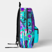 Aqua Roze en Paarse Vlinders Bedrukte Rugzak (Links)