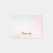 Aqua Roze Geel Goud Confetti Post-it® Notes (Voorkant)