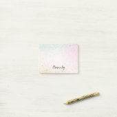 Aqua Roze Geel Goud Confetti Post-it® Notes (Op bureau)