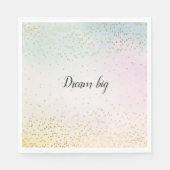 Aqua Roze Geel Goud Confetti Servet (Voorkant)