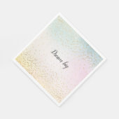 Aqua Roze Geel Goud Confetti Servet (Hoek)