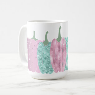 AQUA & ROZE GLITTER LOOK HERFST POMPOENEN KOFFIEMOK