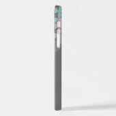 Aqua Roze Grijs Beige Mideeuw Cirkels Patroon iPhone Hoesje (Linkerkant)