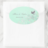 Aqua, roze + grijze stickers voor lentebruiloft (Tas)