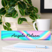 Aqua Roze Iriserende Regenbooggolf Naambordje