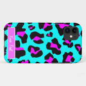 Aqua/Roze luipaard afdrukken - Personeel Case-Mate iPhone Case (Achterkant (horizontaal))