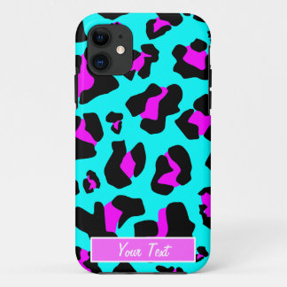 Aqua/Roze Luipaardprint - Personaliseer Case-Mate iPhone Case