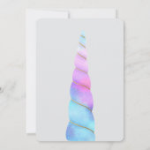 Aqua Roze Paarse Eenhoorn Verjaardag Kaart (Achterkant)