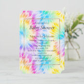 Aqua Roze Paarse Tie Dye Petals Kaart (Staand voorkant)