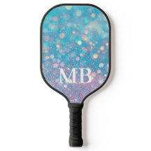Aqua Roze Pastel Glitter Glam Monogram
