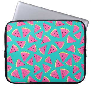 Aqua/Roze Watermeloen Laptop Hoes