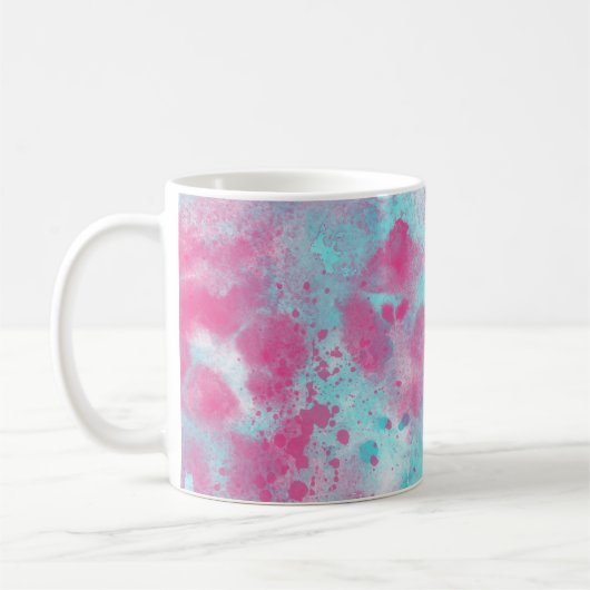 Aqua Roze Waterverf Wassen & foto Mok (Links)