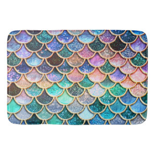 Aqua Roze Zeemeermin Glitter Scales- Zeemeermin Badmat