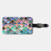 Aqua Roze Zeemeermin Glitter Scales- Zeemeermin Bagagelabel (Achterkant horizontaal)