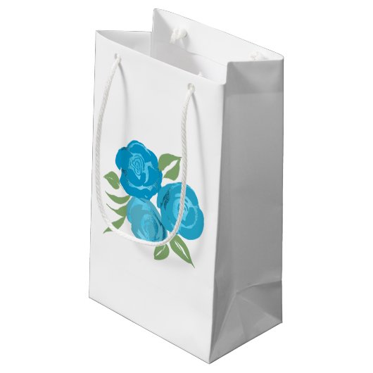 Aqua Rozen Gift Bag Klein Cadeauzakje (Achterkant Gekanteld)