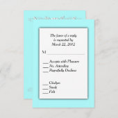 Aqua RSVP met menukeuze (Voorkant / Achterkant)