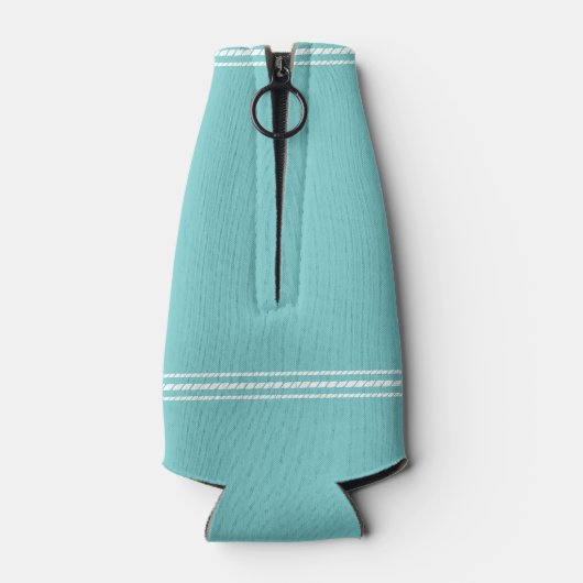 Aqua Rustic Anchor Personalized Beach House Flesjeskoeler (Achterkant)