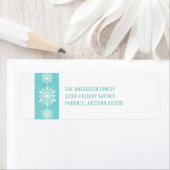 Aqua Rustic Snowflake Holiday Etiket (Insitu)