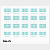 Aqua Rustic Snowflake Holiday Vierkante Sticker (Vel)