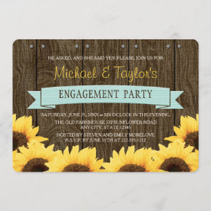 AQUA RUSTIC SUNFLOWER ENGAGEMENT ARTIJ KAART