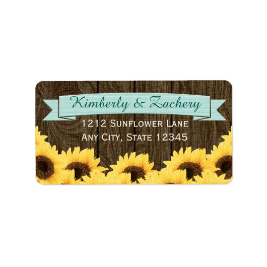AQUA RUSTIC SUNFLOWER RETOURADRES LABEL (Voorkant)