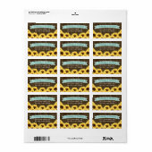 AQUA RUSTIC SUNFLOWER RETOURADRES LABEL (Full Sheet)