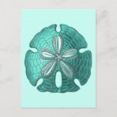 Aqua Sand Dollar Briefkaart (Voorkant)