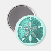 Aqua Sand Dollar Magneet (Voorkant / Achterkant)
