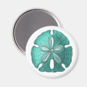Aqua Sand Dollar Magneet (Voorkant / Achterkant)