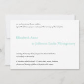 Aqua Sand Dollar Modern Wedding Uitnodiging (Achterkant)