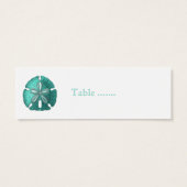 Aqua Sand Dollar Reception Table Seating Kaarten Mini Visitekaartjes (Achterkant)
