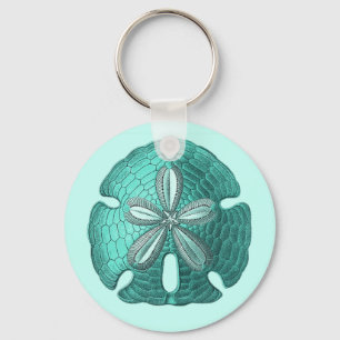 Aqua Sand Dollar Sleutelhanger