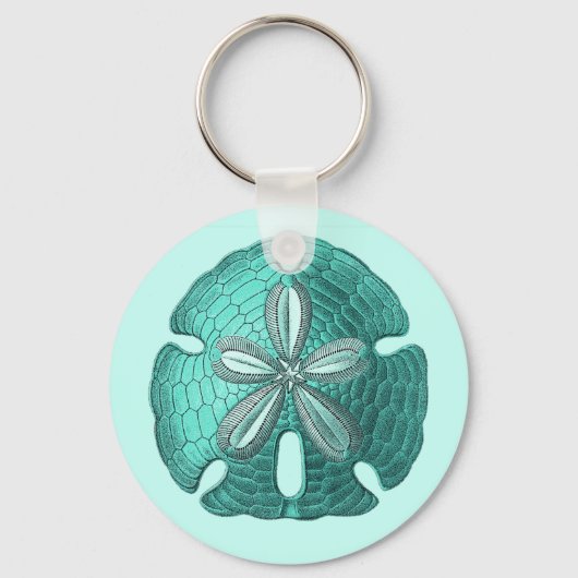 Aqua Sand Dollar Sleutelhanger (Voorkant)