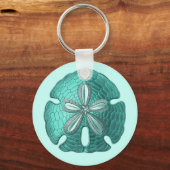 Aqua Sand Dollar Sleutelhanger (Voorkant)