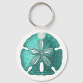 Aqua Sand Dollar Sleutelhanger (Voorkant)