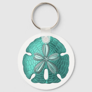 Aqua Sand Dollar Sleutelhanger