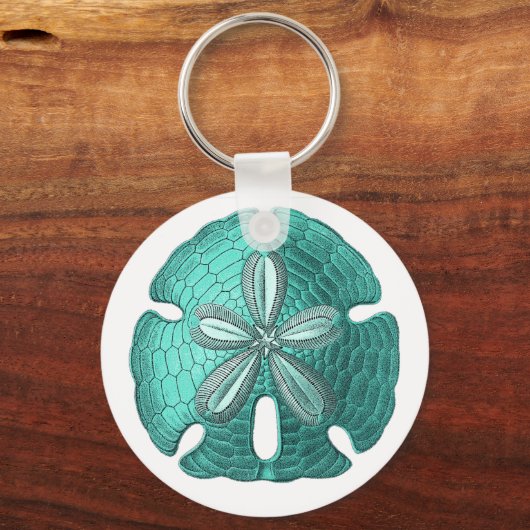 Aqua Sand Dollar Sleutelhanger (Voorkant)