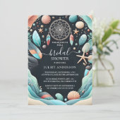 Aqua Sand Work Gestapeld Zeeen Vrijgezellenfeest Kaart (Staand voorkant)