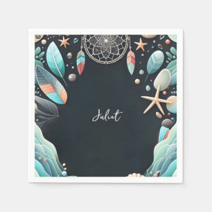 Aqua Sand Work Gestapeld Zeeen Vrijgezellenfeest Servet