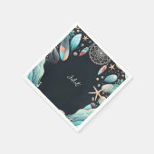 Aqua Sand Work Gestapeld Zeeen Vrijgezellenfeest Servet (Hoek)