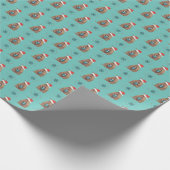 Aqua Santa Armadillo met Gift Sneeuwvlok Patroon Cadeaupapier (Hoek)