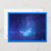 Aqua Sapphire Celestial Galaxy Blue Border Foto Briefkaart (Voorkant / Achterkant)