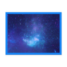 Aqua Sapphire Celestial Galaxy Blue Border Foto