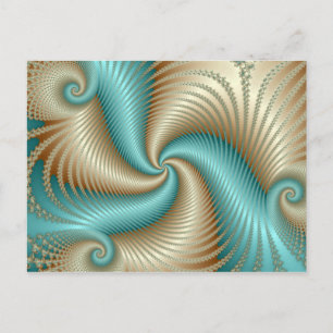 Aqua Satin - Fractal Briefkaart