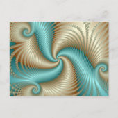 Aqua Satin - Fractal Briefkaart (Voorkant)