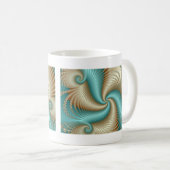 Aqua Satin - Fractal Koffiemok (Voorkant rechts)