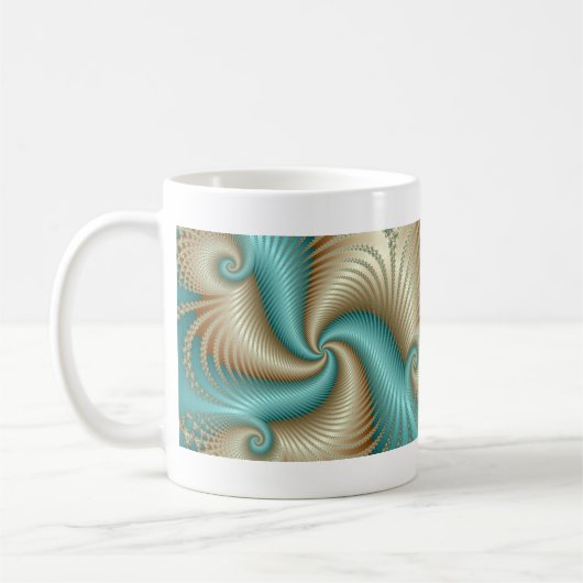 Aqua Satin - Fractal Koffiemok (Links)